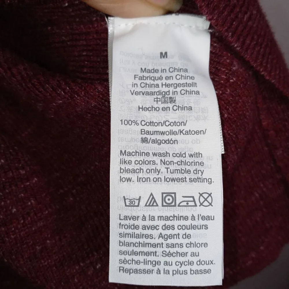 J. Crew Men's Cotton Crew Neck Red Re-Imagined Sweater